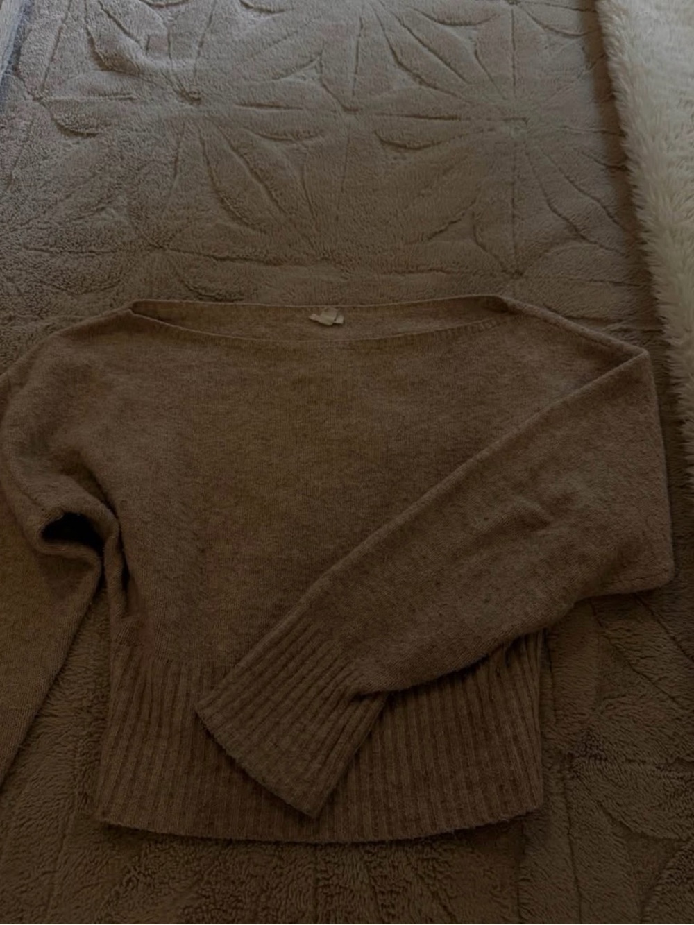 Garage Off-the-Shoulder Sweater - Taupe Brown
